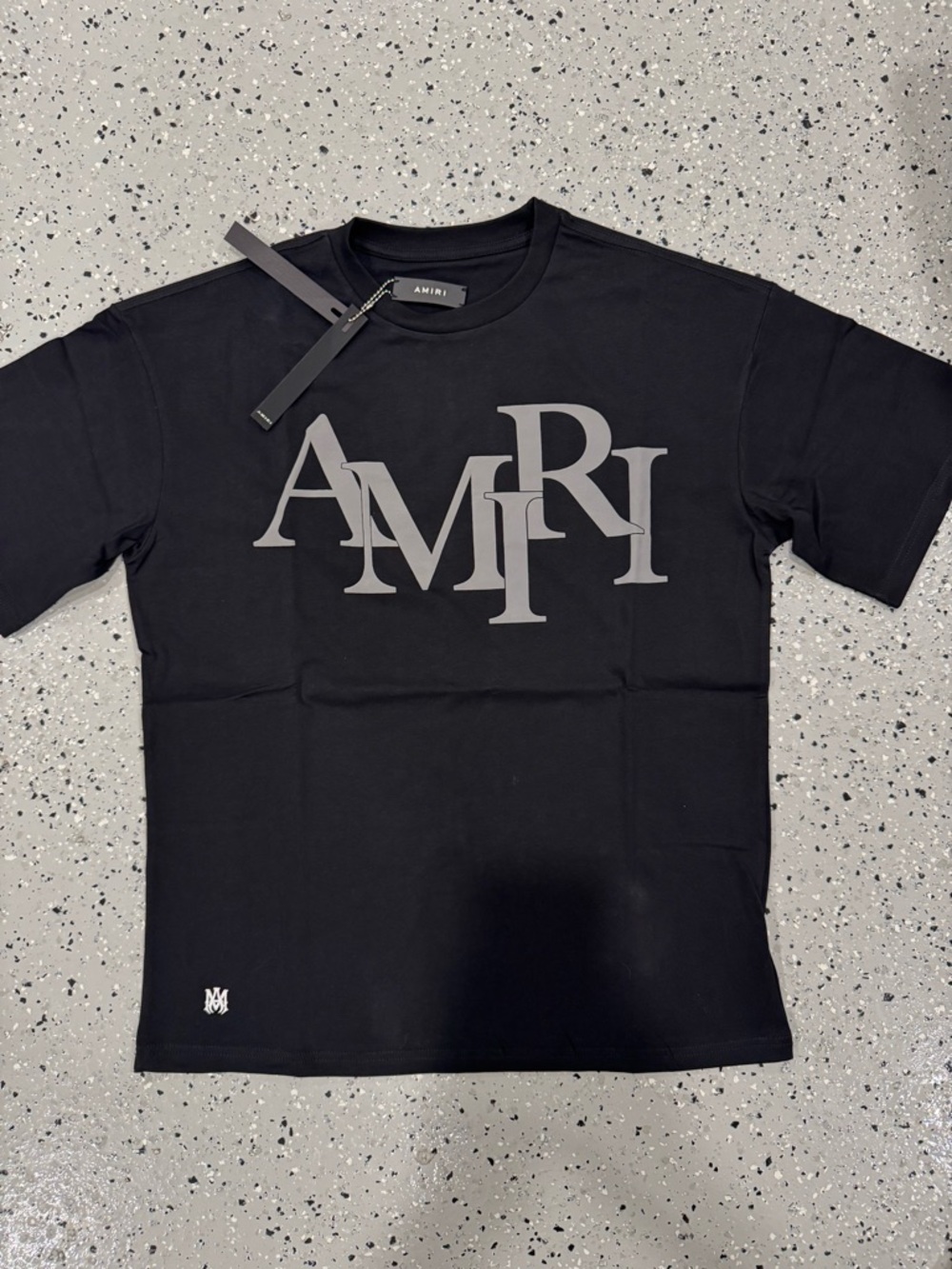 AMIRI Black T-Shirt with Gray Logo